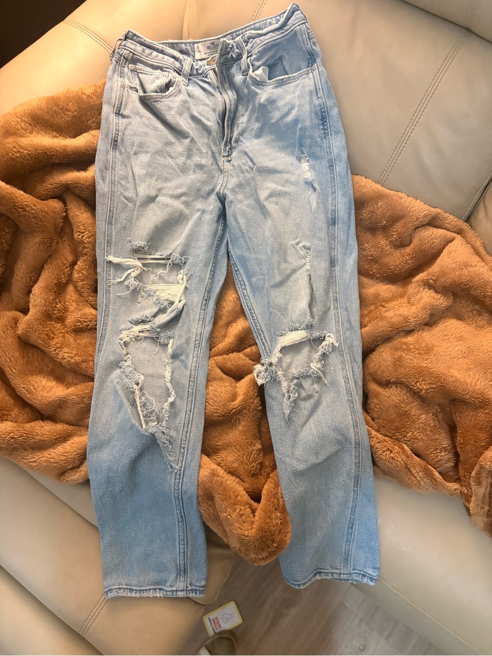 Hollister Light Blue Distressed Boyfriend Jeans